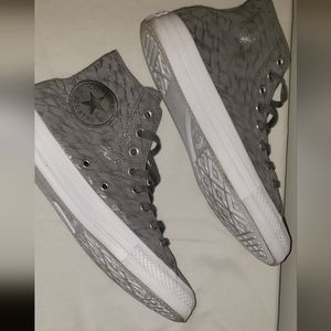 Womens Hi Top Converse Silver/Gray 8.5